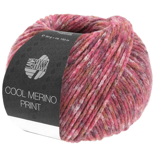 LANA GROSSA Garn 101 - Rot/Rosa/Grau/Dunkelrot COOL MERINO PRINT
